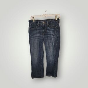 Levi's demi curve classic cropped denim blue jeans 4 27